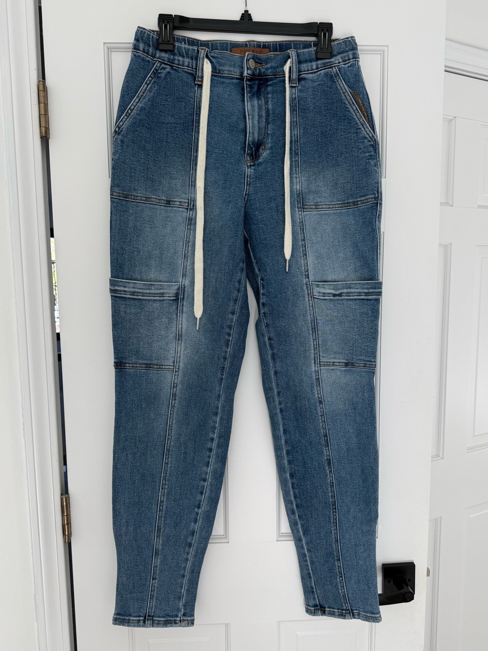 Judy Blue "Meadow Breeze" High Rise Cuffed Cargo Denim Joggers - Size 7/28